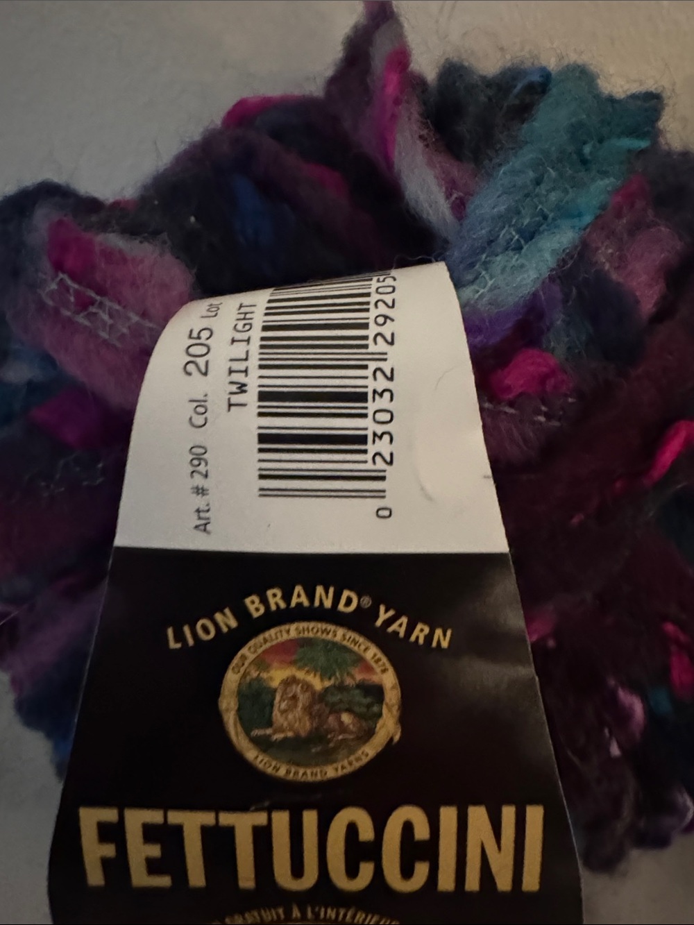 Lion Brand Fettuccini Yarn in Twilight - Multicolor Purple/Blue - lot of 2; NWT
